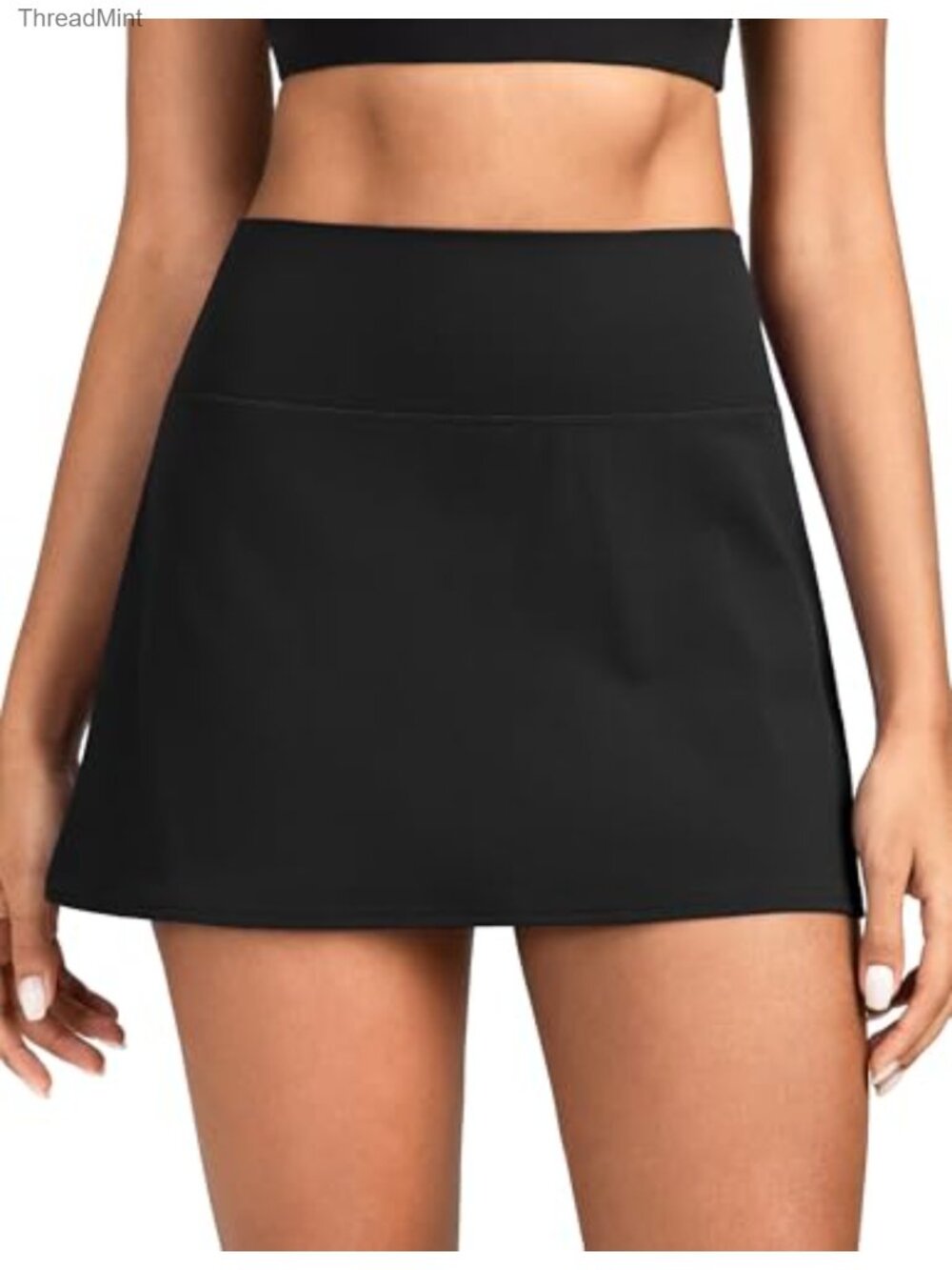 High Waist Tennis Skort with Built-in Shorts & Pockets